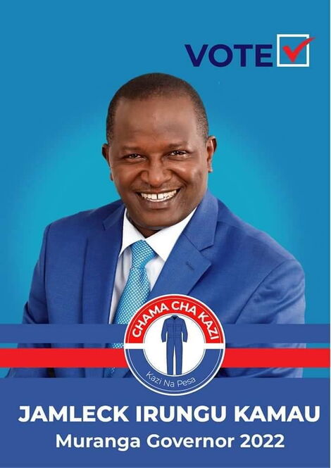 A poster of former Kigumo MP Jamleck Kamau that was uploaded by Gatundu South MP Moses Kuria.