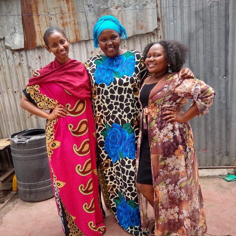 Zora Show star Sarah Hassan (left) and her co-stars.