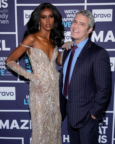 Kenyan-born model Chanel Ayan (left) and Real Housewives franchise creator Andy Cohen.