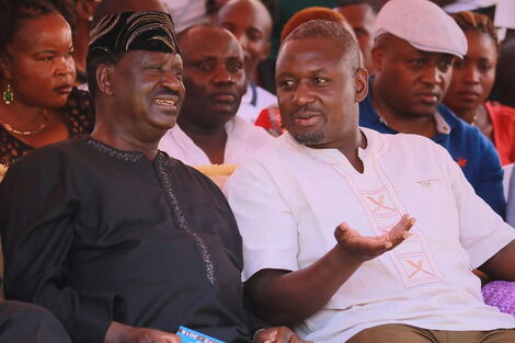 Rarieda MP Otiende Amollo with ODM Leader Raila Odinga at a past event