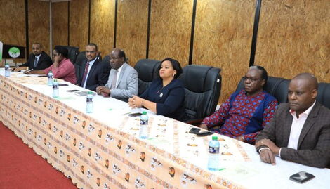 All IEBC commissioners meet candidates from areas where election was postponed at Bomas of Kenya on August 22, 2022