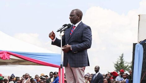 President-elect William Ruto addressing residents during a thanks giving prayer in Njoro, Nakuru on Sunday, September 4