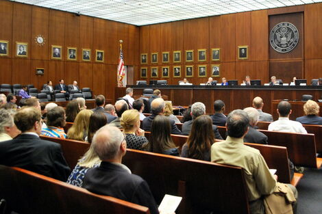 File photo of a ceremonial Court room in the US