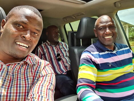 Deputy President William Ruto drives Kiharu MP Ndindi Nyoro on Saturday, March 14, 2020