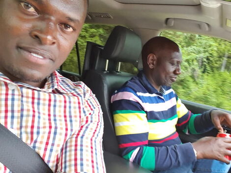 Deputy President William Ruto drives Kiharu MP Ndindi Nyoro on Saturday, March 14, 2020