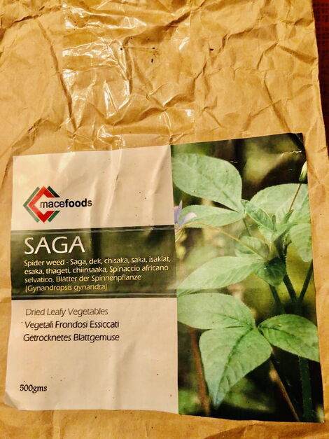 A 500gm pack of Kenyan grown Spider plant on sale in Pennsylvania, USA.