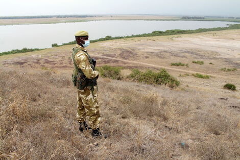 A Kenya Wildlife Service officer on duty.