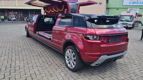 A Range Rover Limousine Hearse owned by Delight Funeral Directors