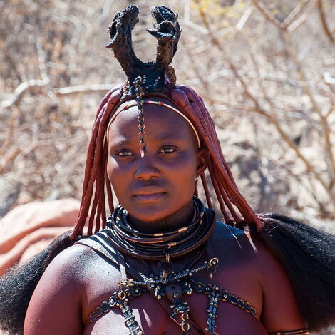 A Traditional Himba Tribe Woman Of Namibia.