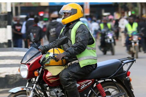 A boda boda rider.