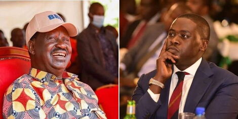 A collage of Azimio party leader Raila Odinga and Nairobi Governor Johnson Sakaja.jpg