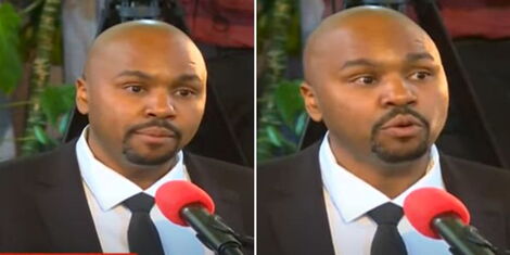 A collage of Catherine Kasavuli's son Martin Kasavuli during the funeral service on Thursday January 12, 2022