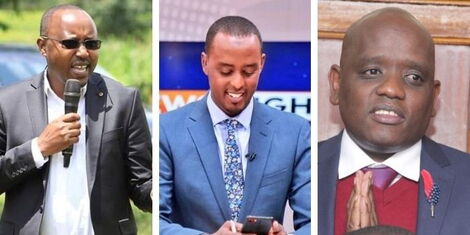 A collage of Emmanuel Talam, Hussein Muhammed and Dennis Itumbi