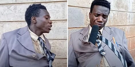 A collage of KK Mwenyewe, a comedian imitating the deputy president Rigathi Gachagua