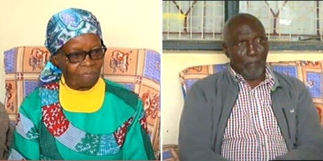 A collage of Martha Karua's mother Josephine Wanjiru (left) and her father Jackson Karua at their home on May 16, 2022
