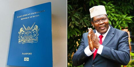 A collage of Miguna Miguna and his new passport.jpg