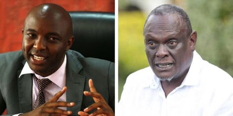 A collage of Murang'a Senator Irungu Kangata and David Murathe