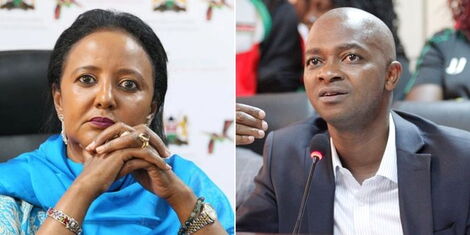 A collage of former Sports CS Amina Mohammed and FKF President Nick Mwendwa.jpg