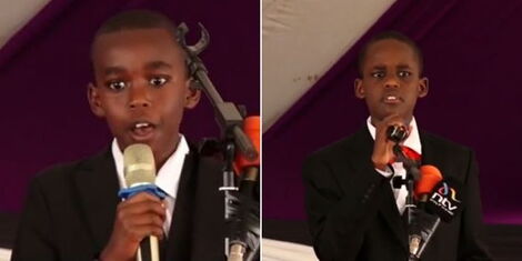 A collage of fomer Ainabkoi MP William Chepkut's sons addressing mourners during his burial onTuesday, October 18, 2022..jpg