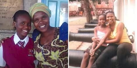 An undated collage of Joy Aoko and her mother