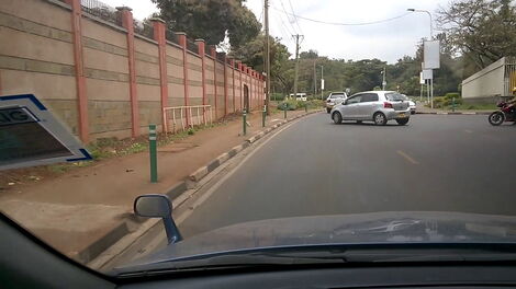 A dashboard shot of State House Road in Nairobi