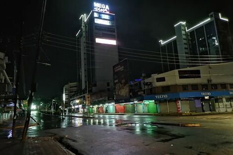 Deserted Kisumu street following the nationwide curfew on March 27, 2020.