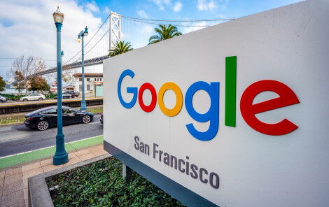 A large sign outside Google's offices in San Francisco.