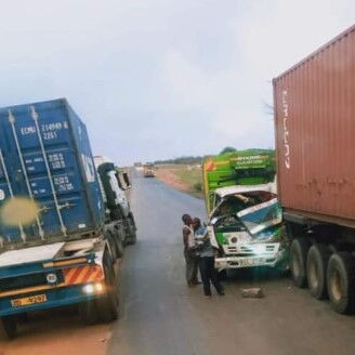 A lorry involved in an accident on March 20, 2021 while trying to overtake