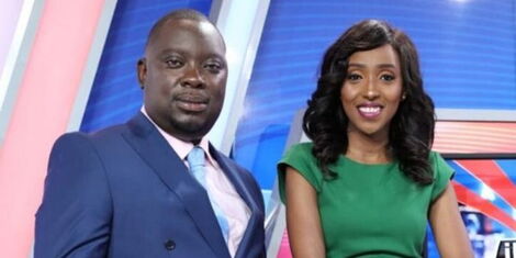 A photo of Inooro TV anchors Mike Njenga and Wanj.