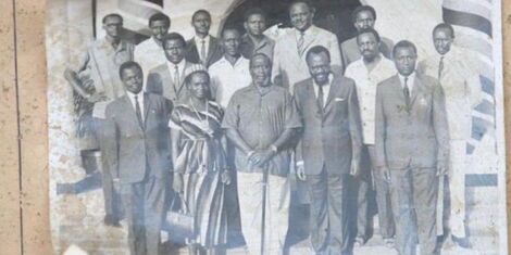 A photo of the late Mama Grace Onyango, former President Jomo Kenyatta and other former Members of Parliament..jpg