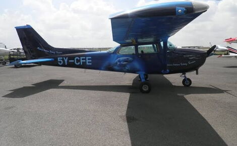 A picture of a Cessna 172, similar to the plane that crashed at Vuria Hills in Taita Taveta County on May 31, 2021.
