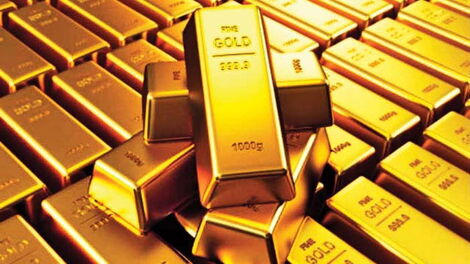A picture showing bars of Gold