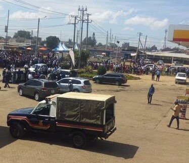 A police patrol cruiser pictured at the Shell area along Kangundo Road in Komarock. May 13, 2020.