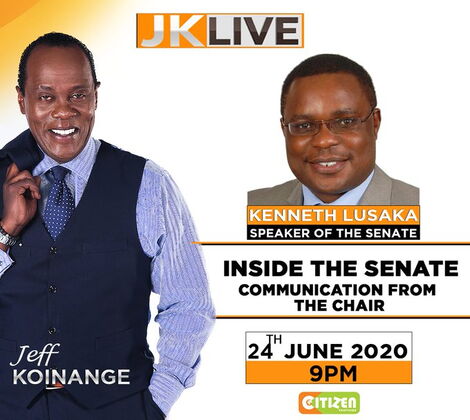 A poster shared by Citizen TV to announcing Ken Lusaka as the show's guest.