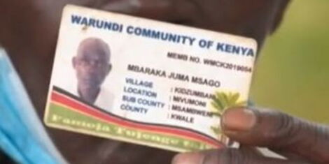 A sample of the identification cards created by the Warundi community living in Kenya.