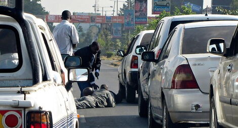 A security operation on a Kenyan highway.