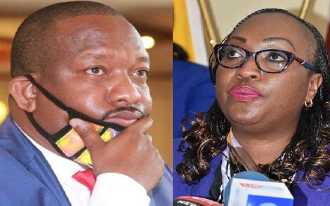 A side by side photo of former Nairobi Governor Mike Sonko and current governor Ann Kananu