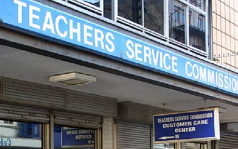 A signpost showing Teachers Service Commission mandated with hiring teachers in Kenya.