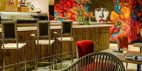 A sitting area at the Hero Hotel, Nairobi