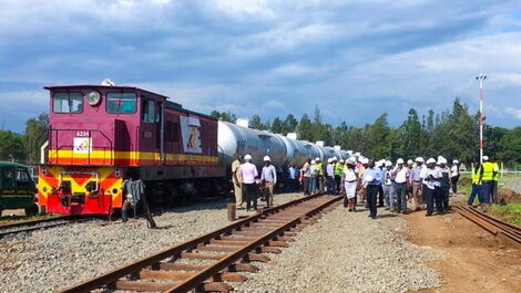 A train pictured on the NCPB Kisumu railway line in July 2020.