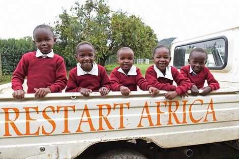 A truck branded Restart Africa