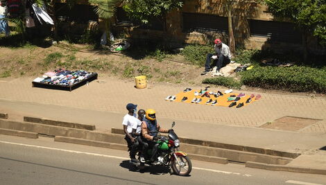 A vendor pictured along a street in Nairobi.