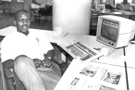 A young Elias Makori at the Nation Media Group (NMG) studios 
