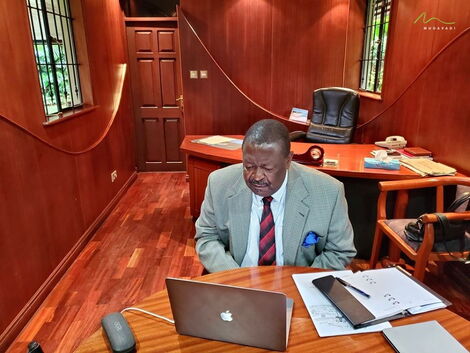 ANC Party Leader Musalia Mudavadi in a virtual meeting with 19 EU ambassadors on June 10, 2020