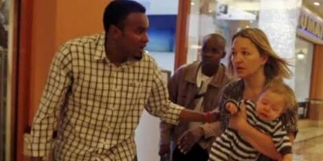 Westgate hero Abdul Haji saving survivors of a terrorist attack in September 2013