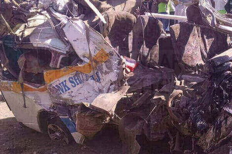 File Photo of A matatu involved in a grisly road accident