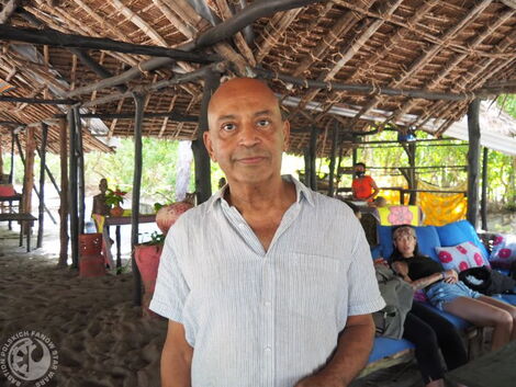 Actor Hassan Papi at his restaurant at Kinazini Island