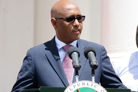 East African Community Cabinet Secretary Adan Mohamed at State House in 2017