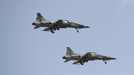 Kenya Airforce pulling stunts during national event