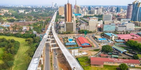 An ariel photo of the Nairobi Expressway